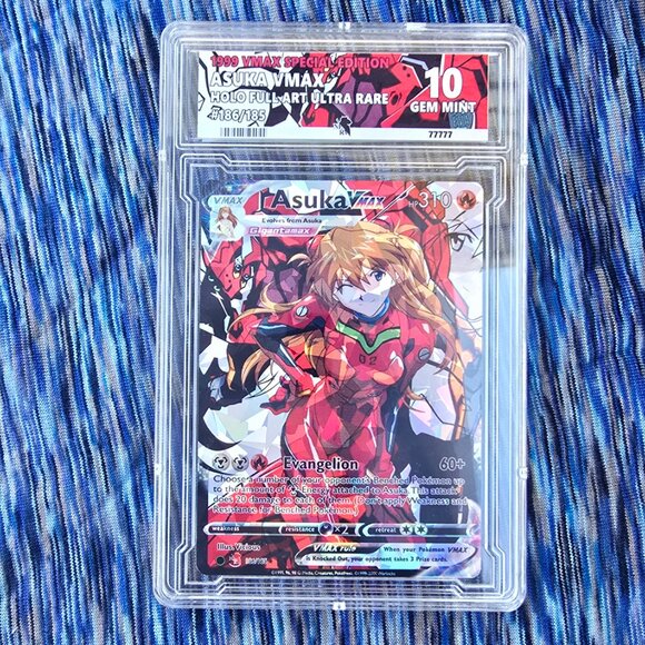 Asuka Langley Pokemon Card w/ Custom Slab - Picture 1 of 9